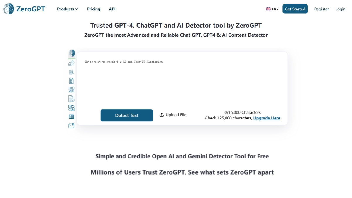 ZeroGPT screenshot