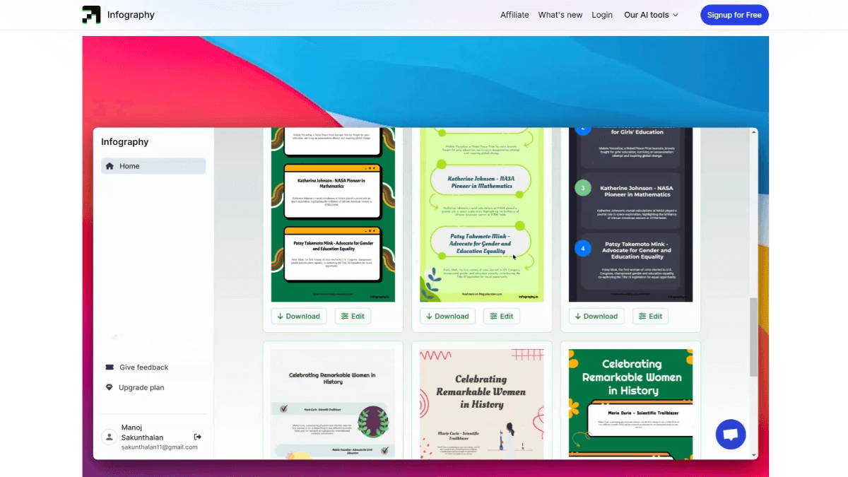 Infography screenshot