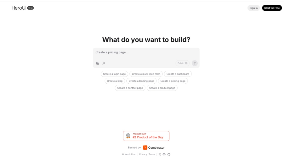 HeroUI Chat screenshot
