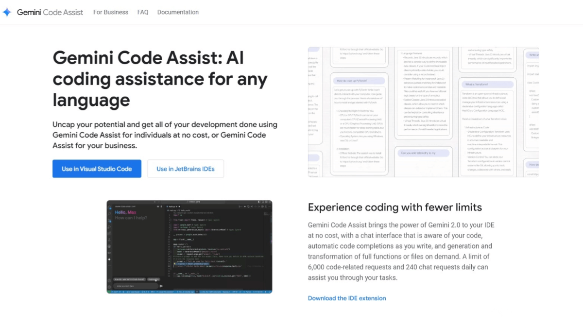 Gemini Code Assist screenshot