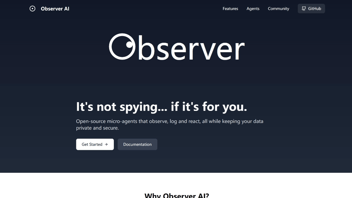 Observer AI screenshot