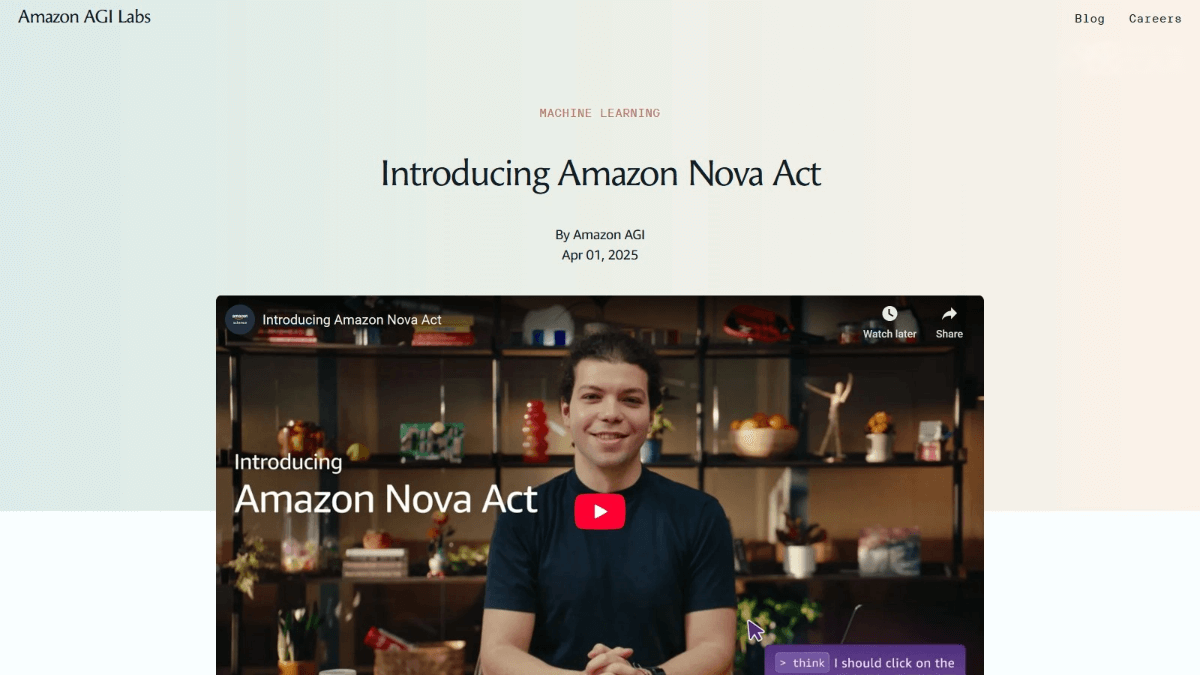 Amazon Nova Act screenshot